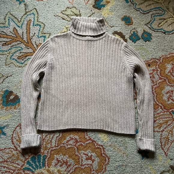 Sundance Cotton Angora Blend Ribbed Knit Long Sleeve Turtleneck Sweater Size L - Picture 1 of 6
